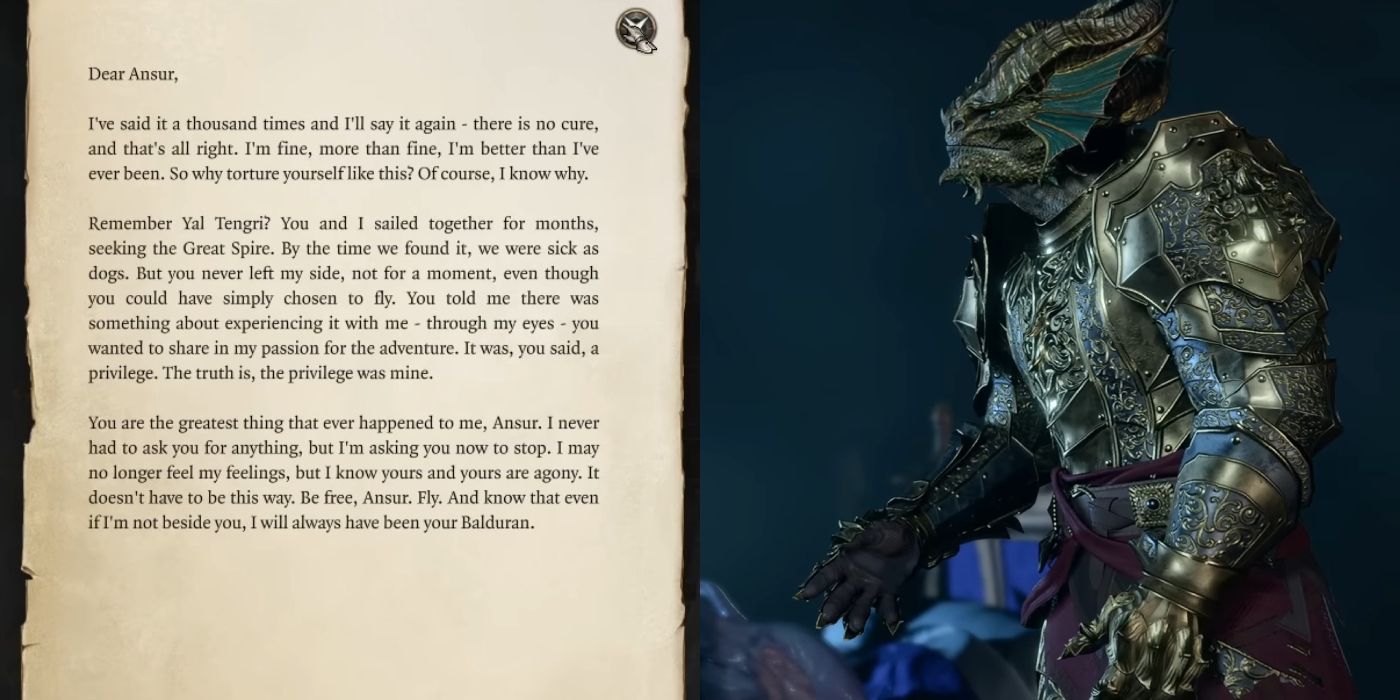 Dear Ansur Letter and Ansur in Baldur&rsquo;s Gate 3