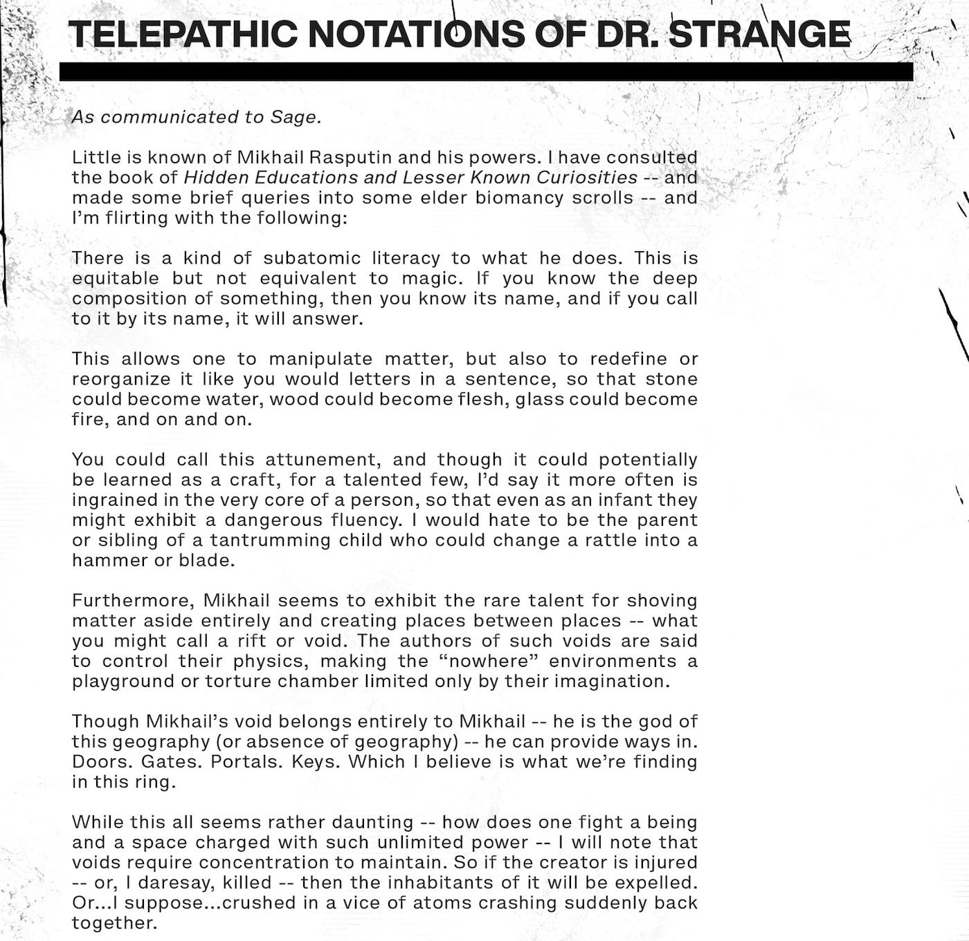 Doctor Strange Mikhail Rasputin