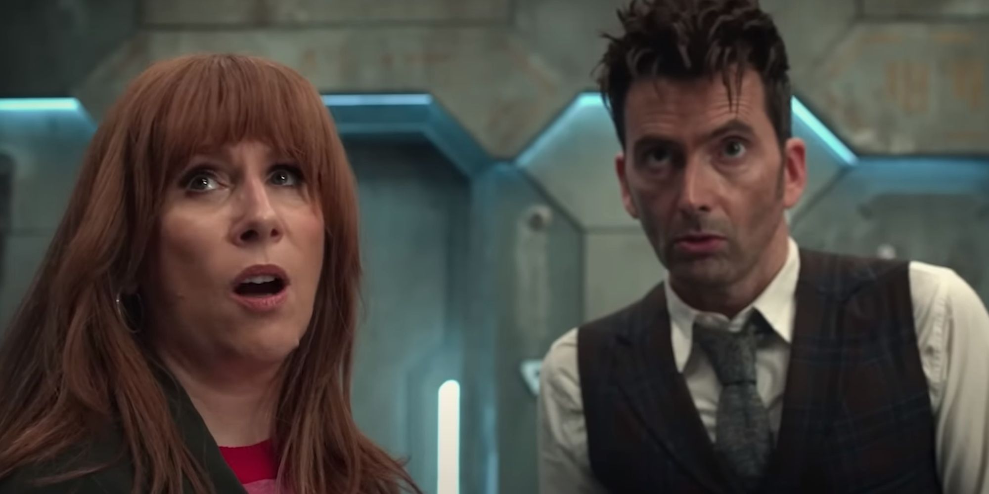 Donna Noble and the Fourteenth Doctor in Doctor Who's 60th-Anniversary