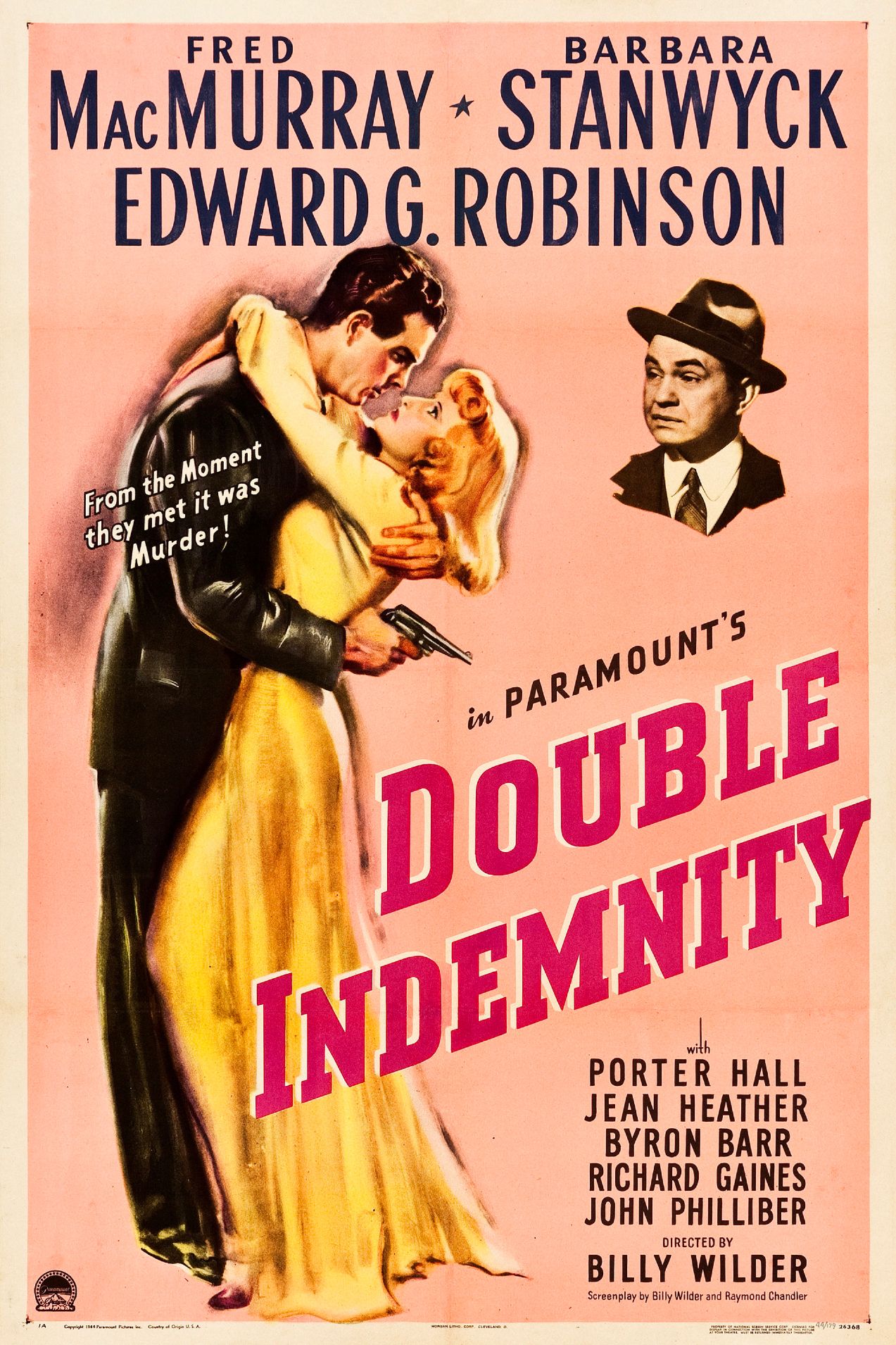 Double Indemnity 1944 Movie Poster