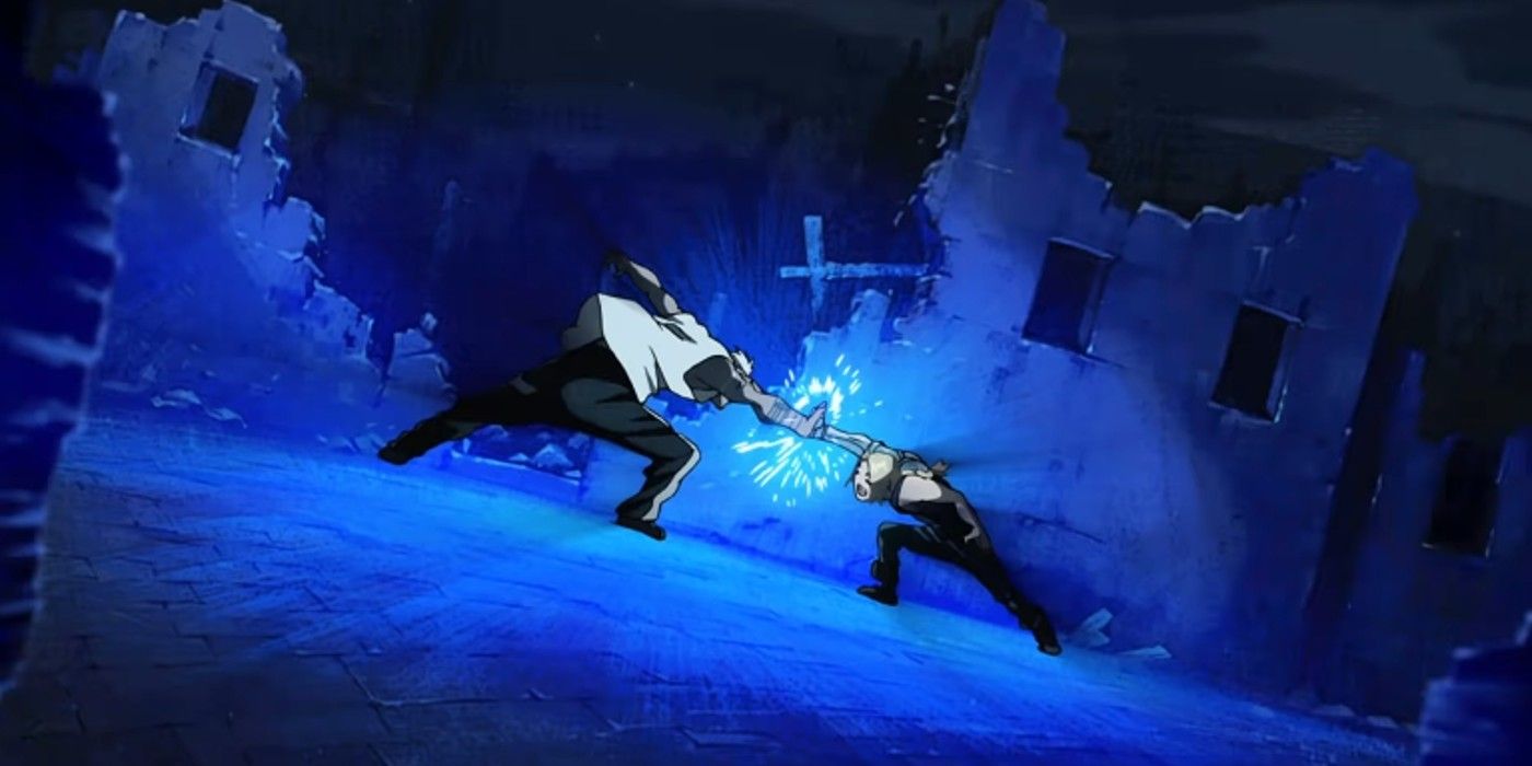 Ed and Scar fight in Fullmetal Alchemist Brotherhood