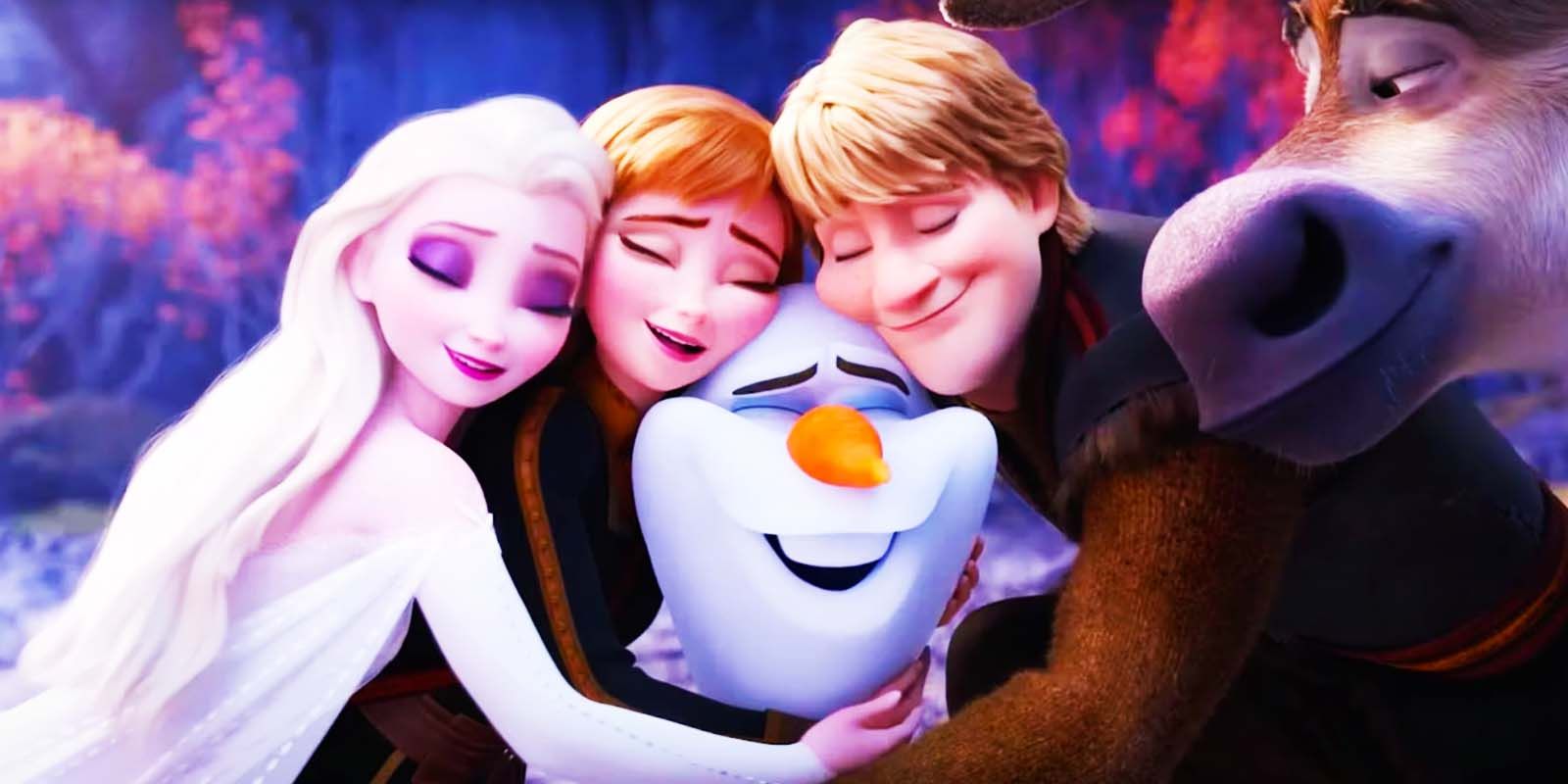 Elsa, Anna, Olaf, Kristoff, and Sven in Frozen II