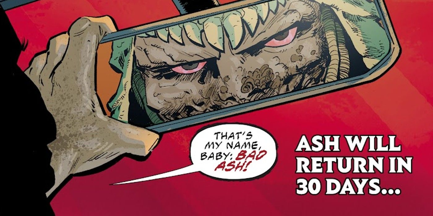 panel from Army of Darkness Forever #1, Ash from the end of Army of Darkness is revealed to be Bad Ash