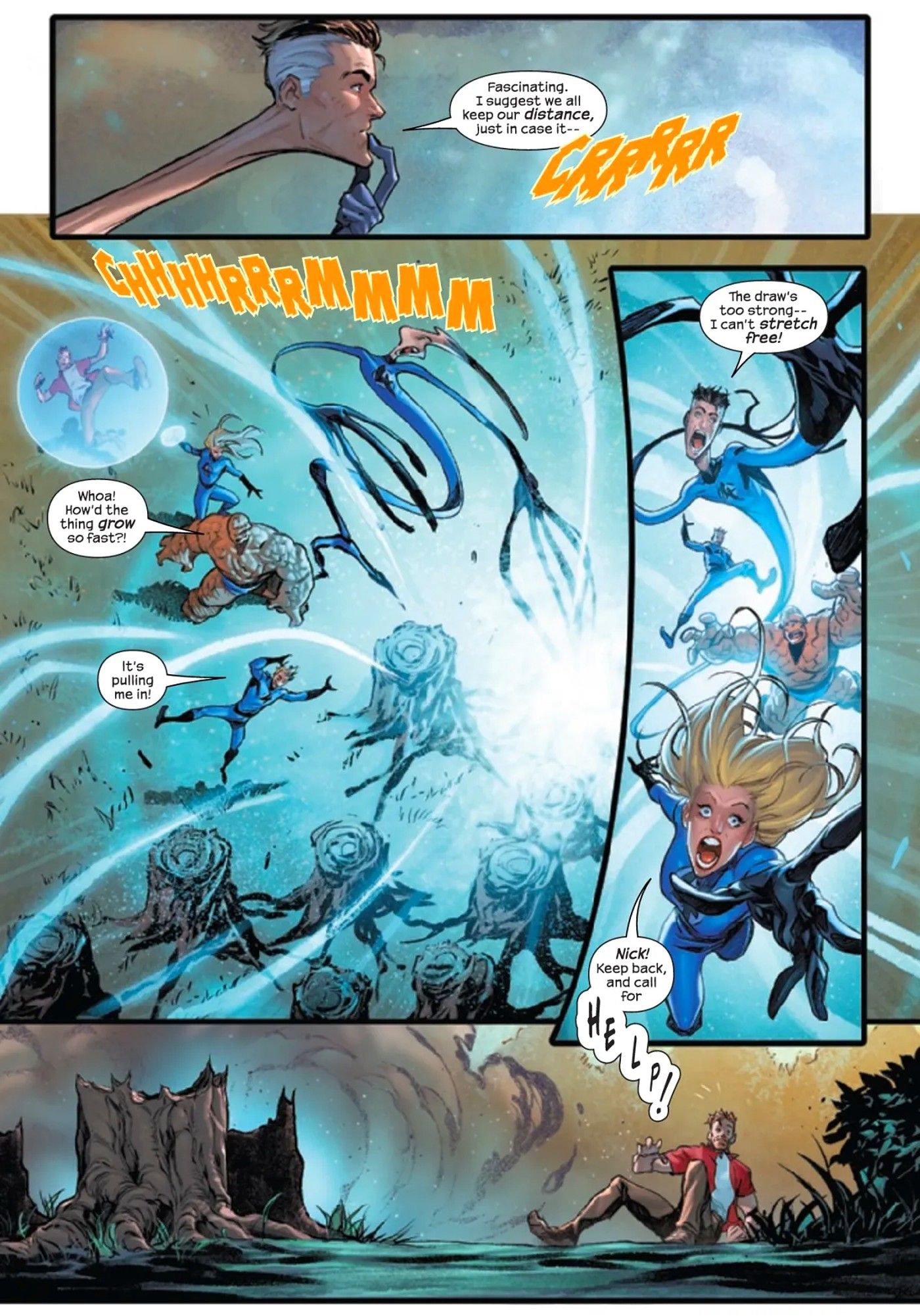 fantastic four 12 preview page 1 dinosaur avengers