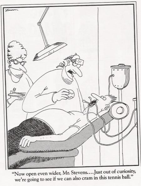 Far Side Dentist tennis ball