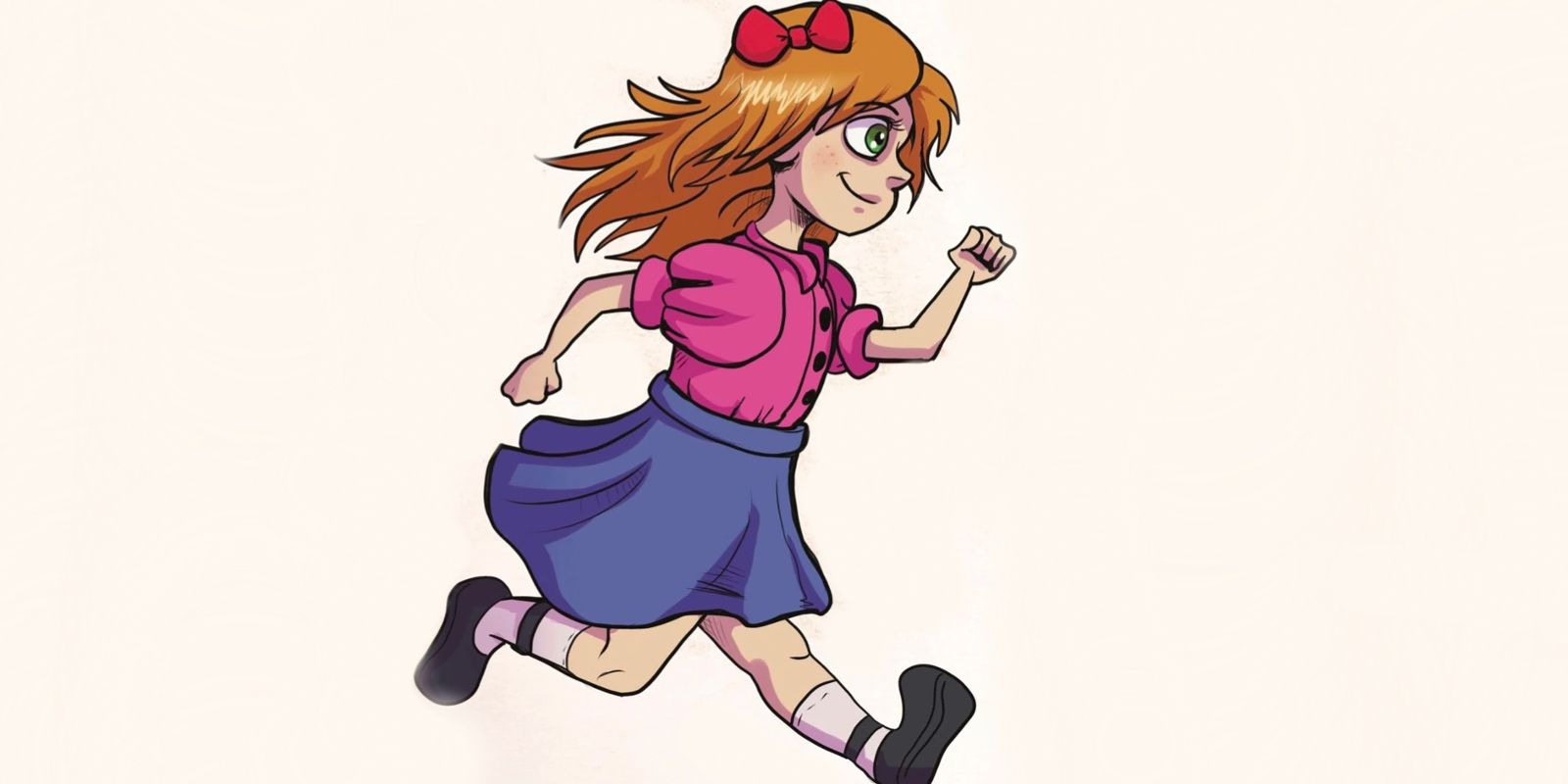 This image shows Elizabeth Afton running with an off-white background.