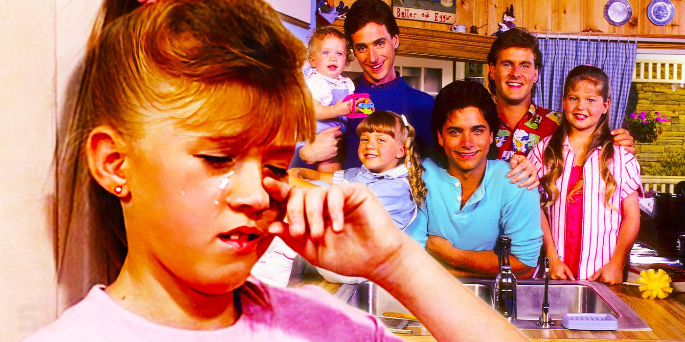 Stephanie crying in Full House and the Full House cast