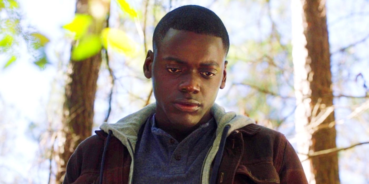 Daniel Kaluuya as Chris in a forest in Get Out.