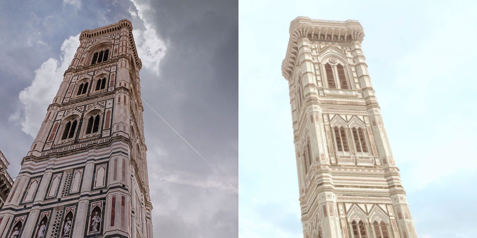Giotto's Bell Tower Assassin's Creed vs. real-life image. 