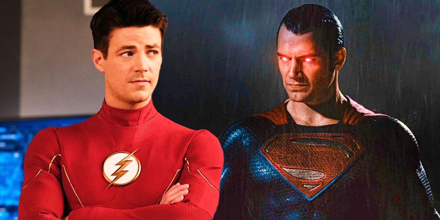 Custom image of Grant Gustin as The Flash and Henry Cavill as Superman.