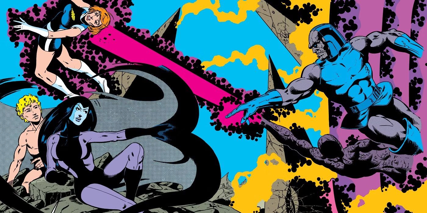 The Legion versus Darkseid drawn by Keith Giffen