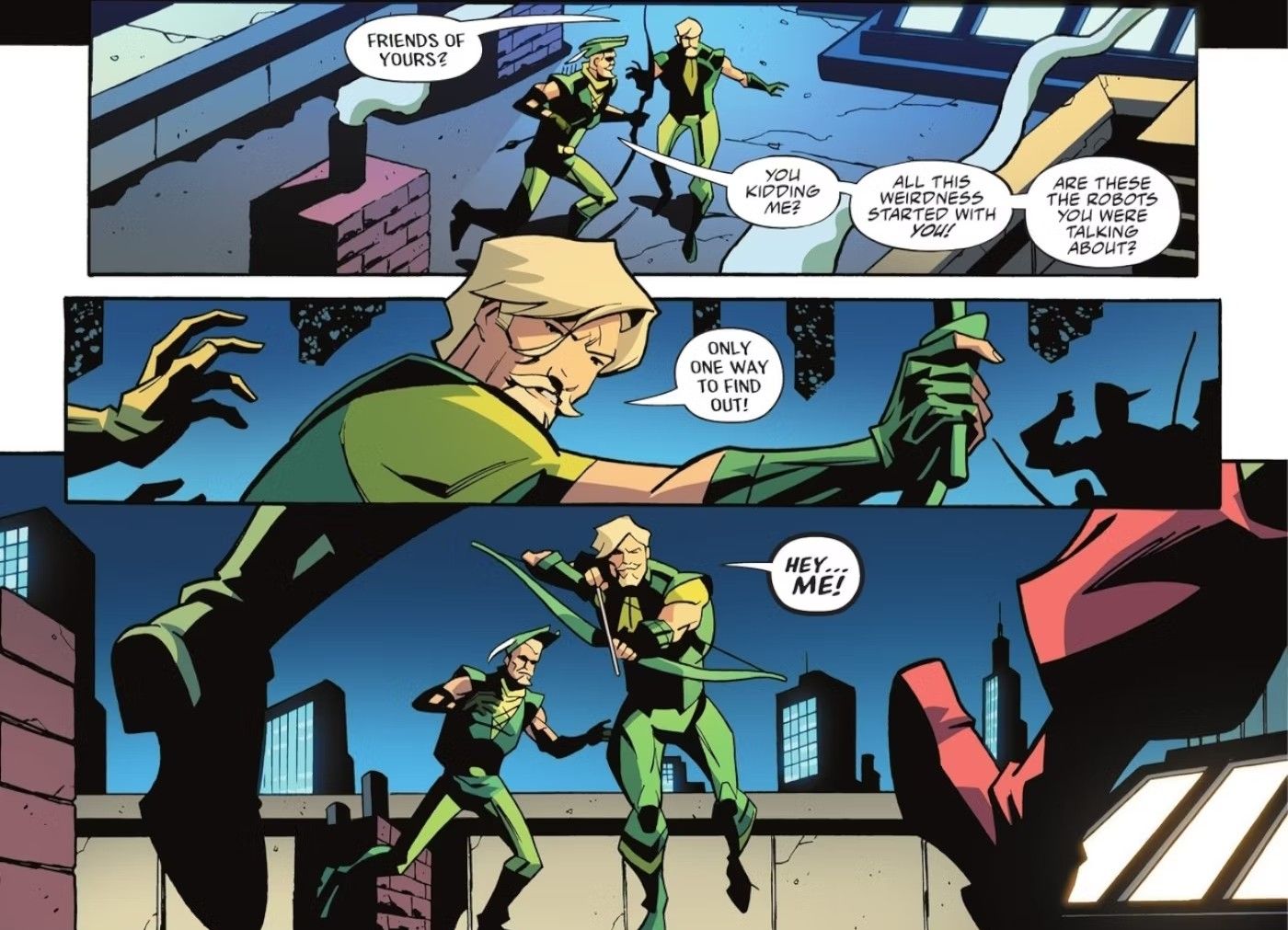 Green Arrow Confronts His Time Travel Variants
