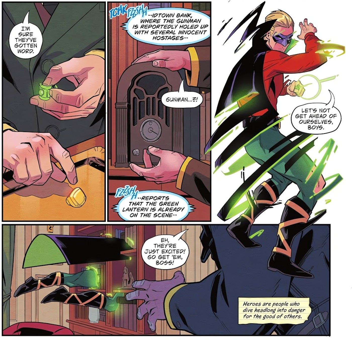 Green Lantern Alan Scott Transforms into Costume