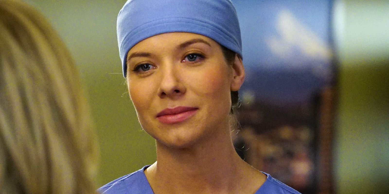Tessa Ferrer as Dr. Leah Murphy is scrubbed up for surgery in Grey's Anatomy
