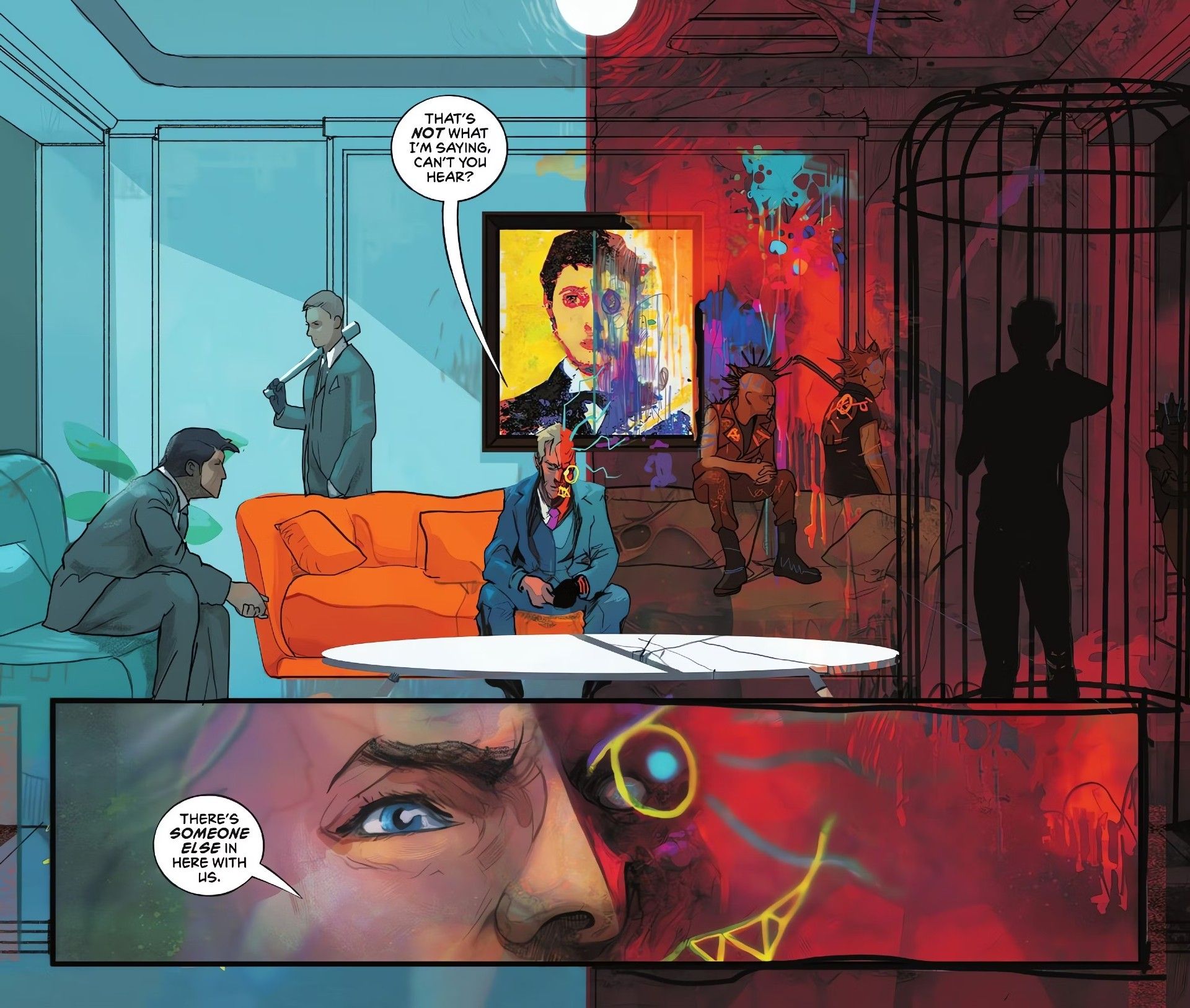 Page from Batman: City of Madness #1; Half-Face has different goons for his different personalities