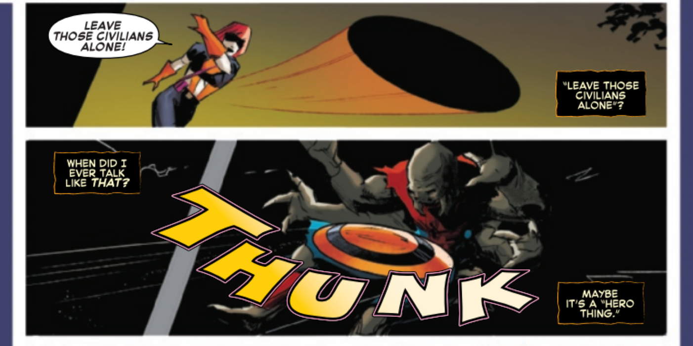 Hallows' Eve Captain America Joke, “Maybe it’s a hero thing."