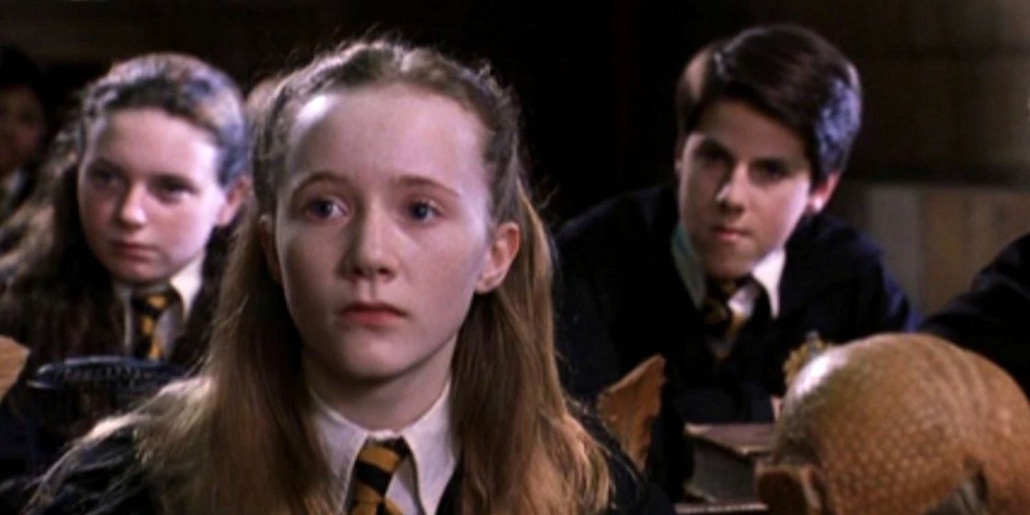 Hannah Abbott sitting among classmates in the Harry Potter movies