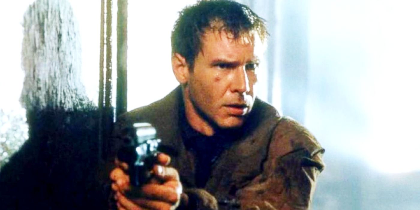 Harrison Ford as Rick Deckard with a Gun in Blade Runner