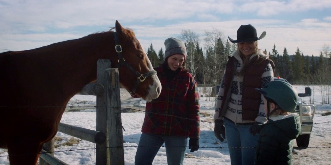 Lyndy meets a horse in Heartland 