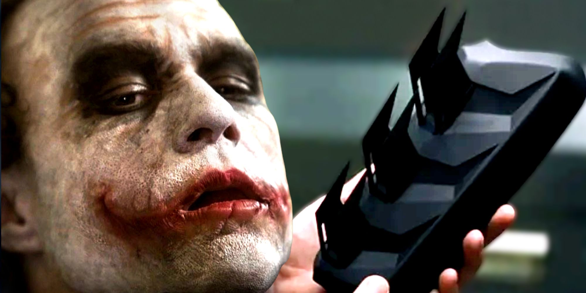 Heath Ledger's Joker and Batman's Arm Blades in The Dark Knight