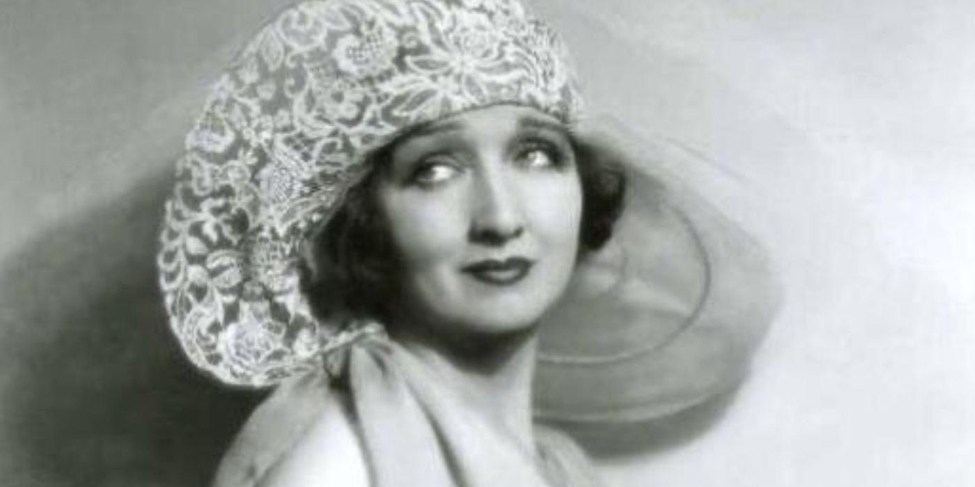 Hedda Hopper poses for a promo image for a silent movie