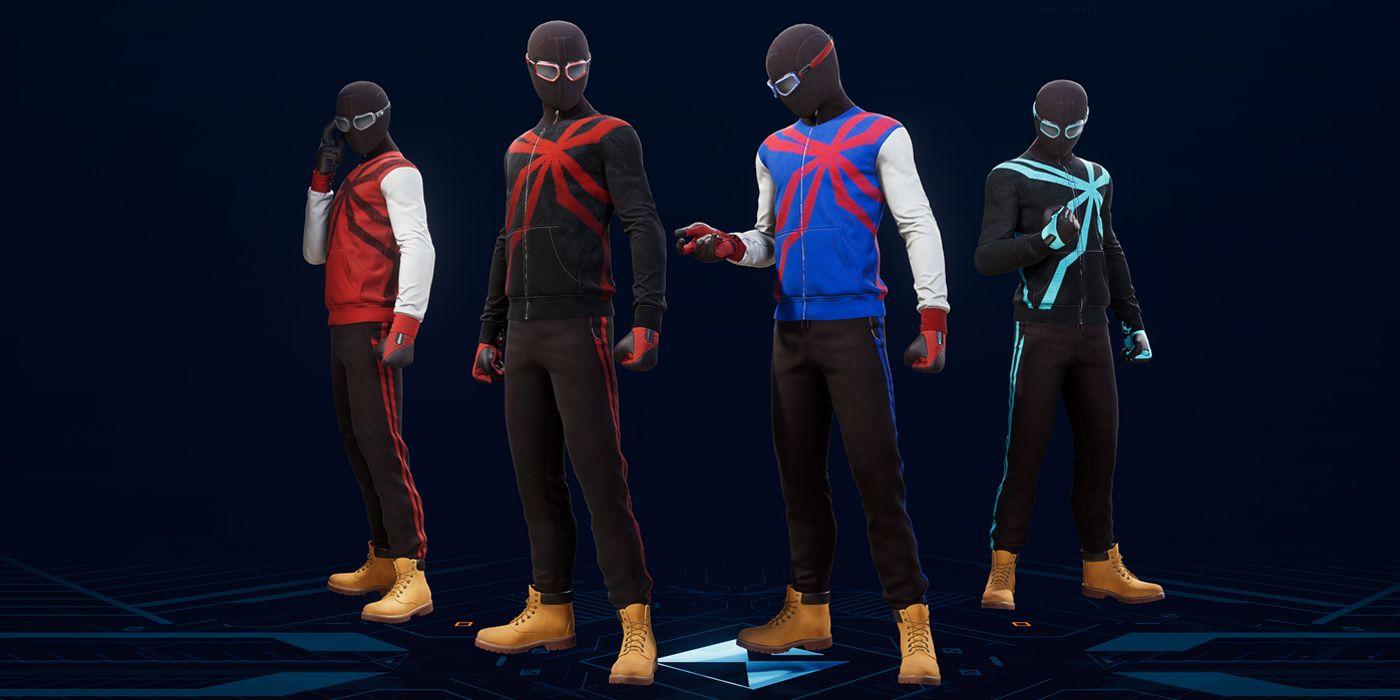 Miles' Homemade suit and its variants in Marvel's Spider-Man 2