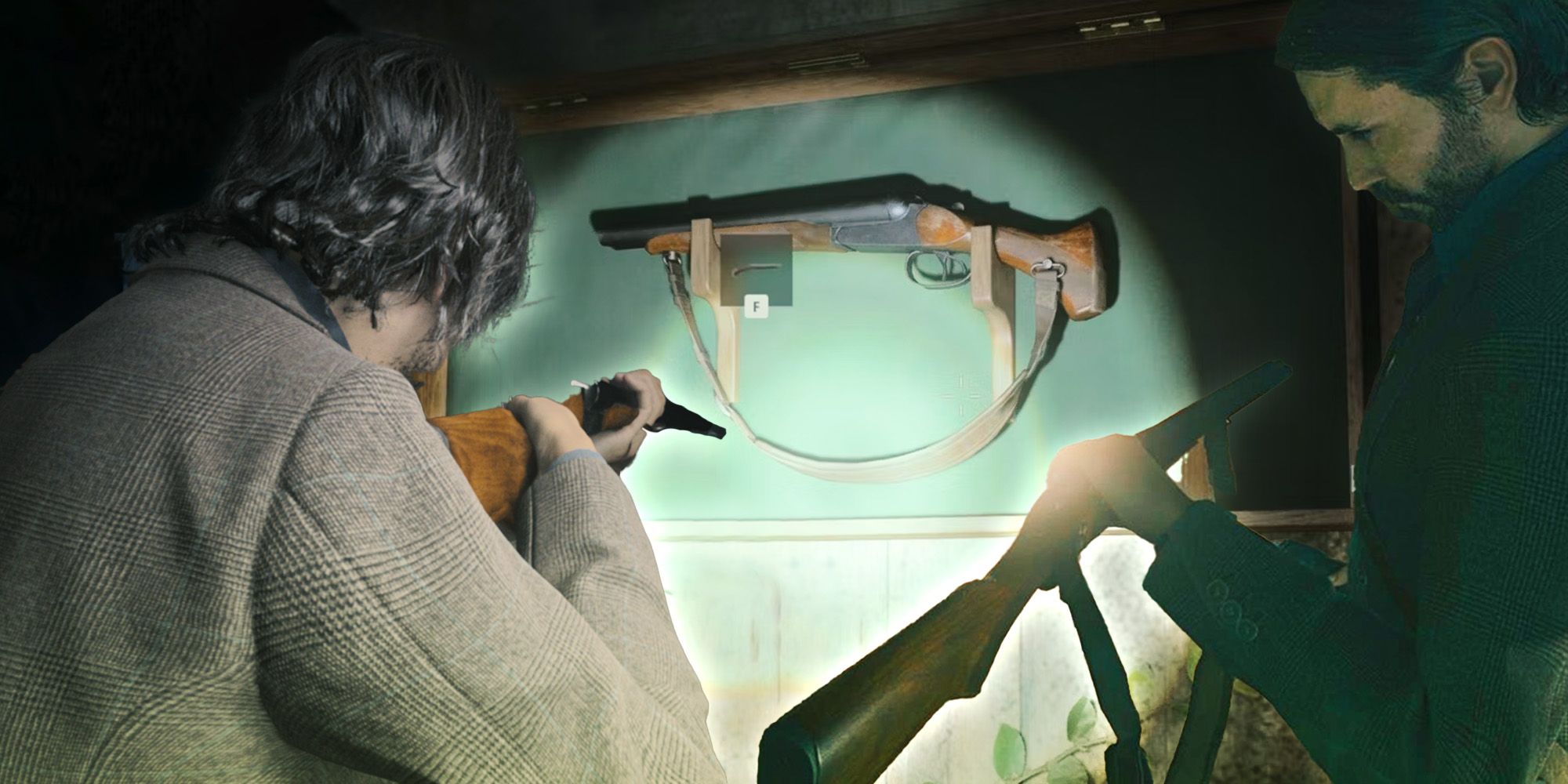 Alan holding one of the shotguns in Alan Wake 2