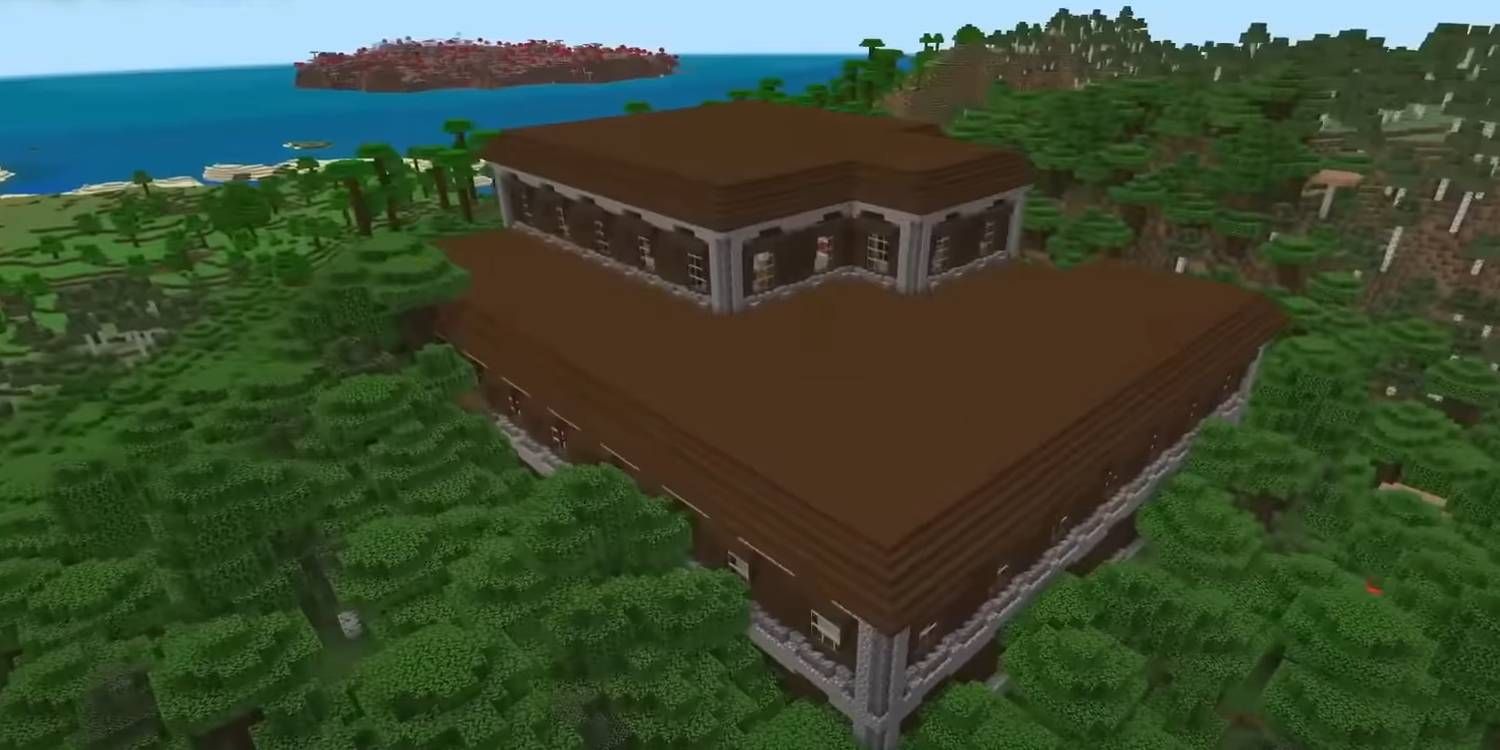 Minecraft Woodland Mansion from Survival Mode Seed