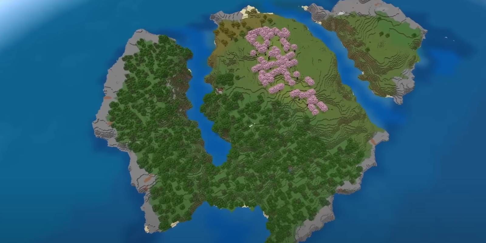 Minecraft Cherry Blossom Island From Survival Mode World Seed