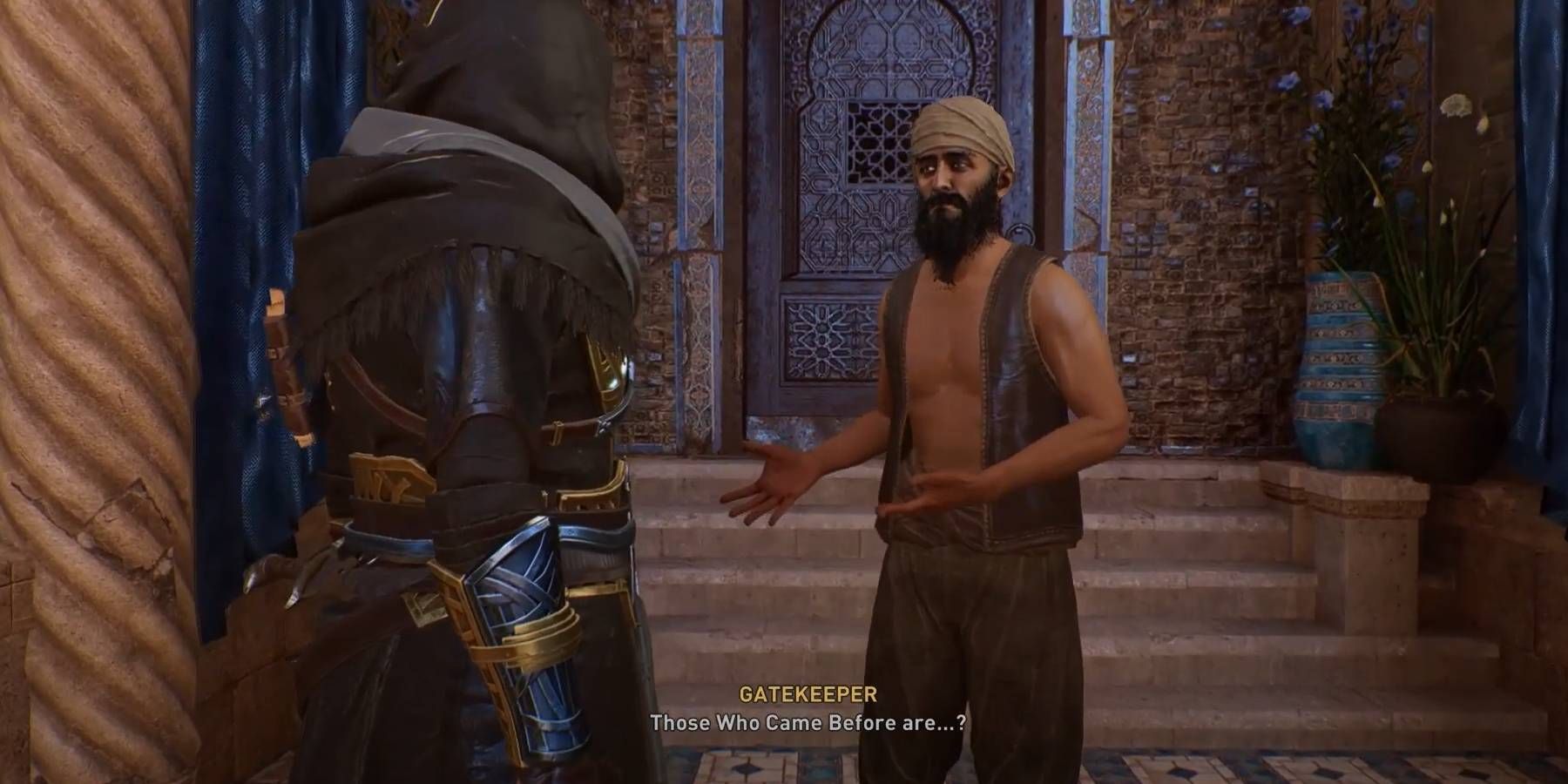 Assassin's Creed Mirage Entering Secret Room by Learning the Passcode for the Gatekeeper or Grabbing the Door Key when Trying to Assassinate Fazil the Great Scholar
