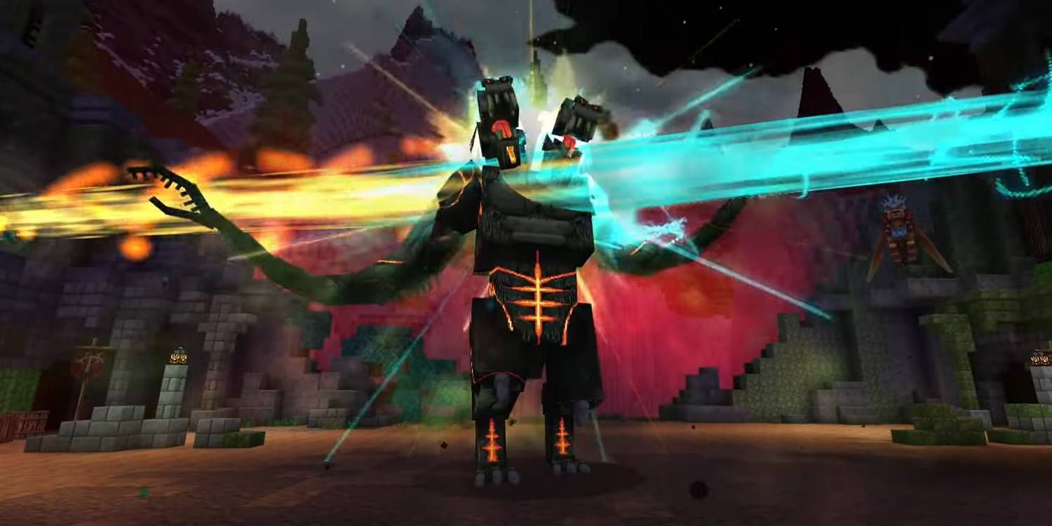 Minecraft D&D DLC Demogorgon Boss Battle Halfway Cutscene