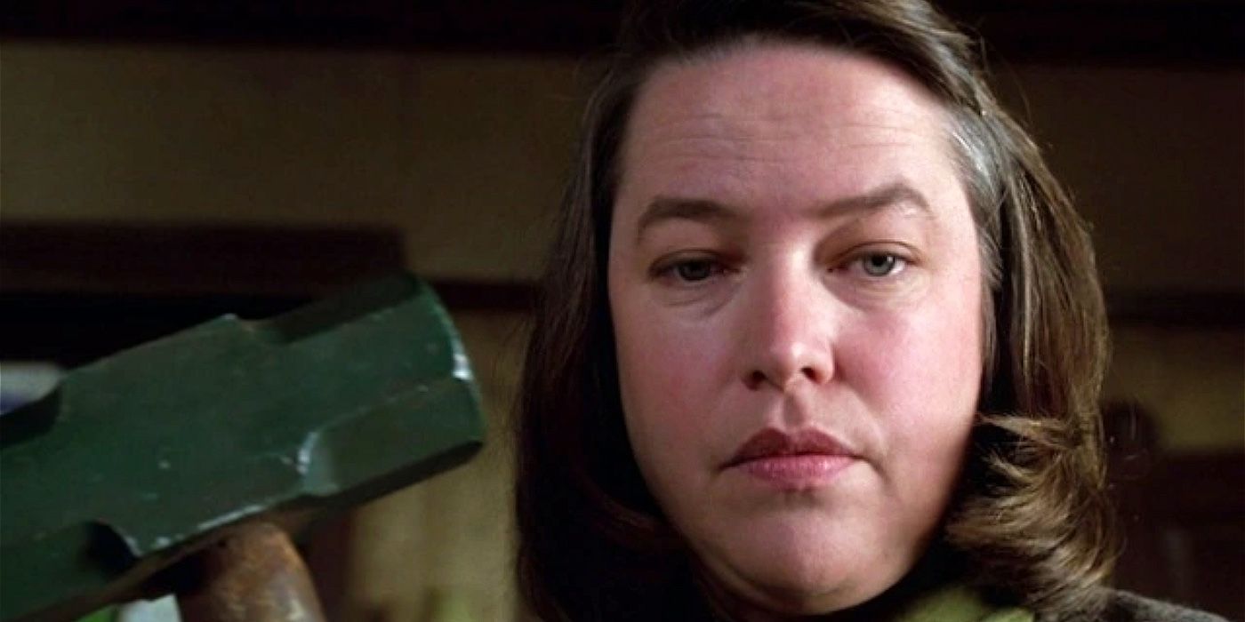 Kathy Bates as Annie with a sledgehammer in the movie Misery. 