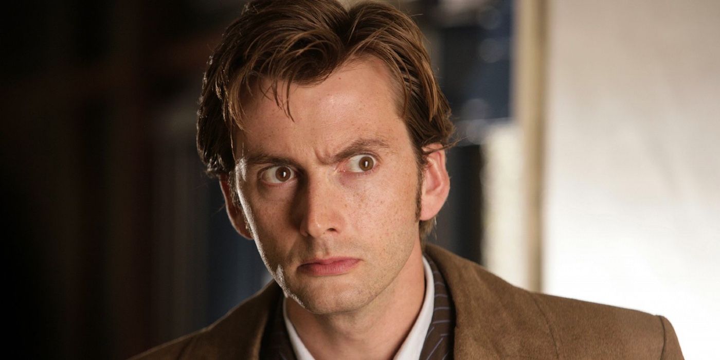 The 10th Doctor (David Tennant) looking perplexed in Doctor Who