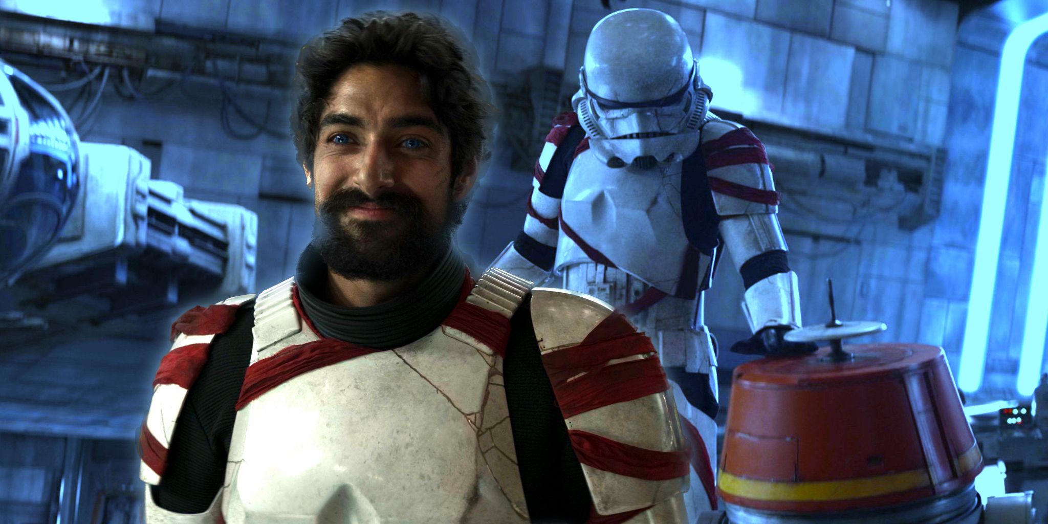 Eman Esfandi as Ezra Bridger in the Ahsoka finale, reuniting with Chopper