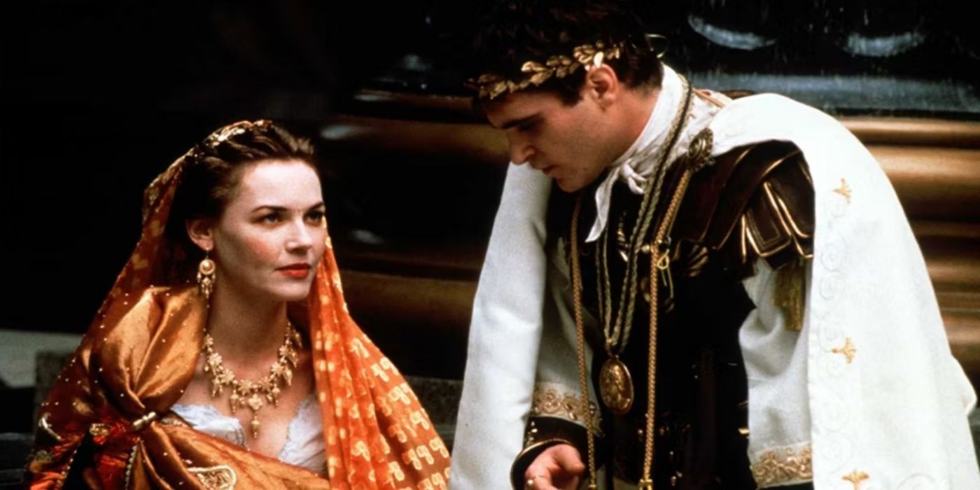 In the Senate house, Commodus leans in to Lucilla.