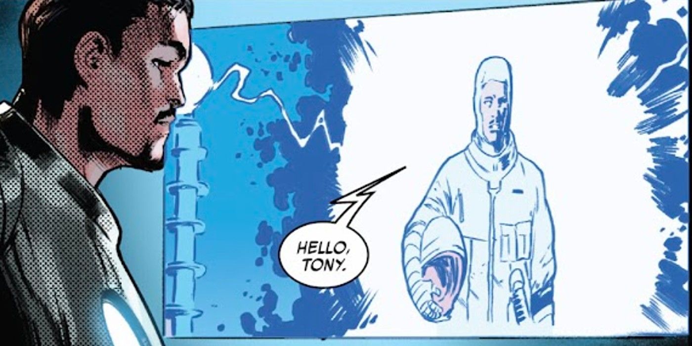 From Invincible Iron Man #10, Iron Man finds old footage of his father