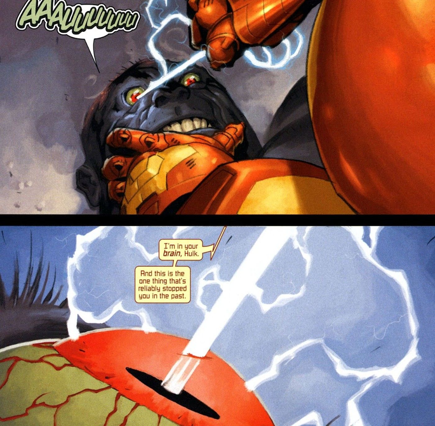 iron man stabs hulk in eye