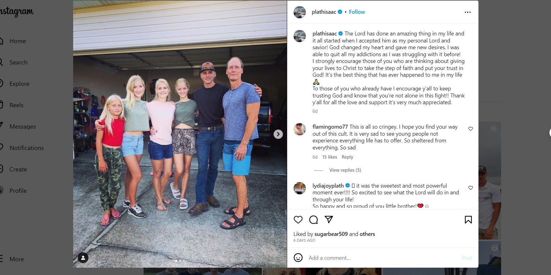 isaac plath welcome to plathville instagram post with family