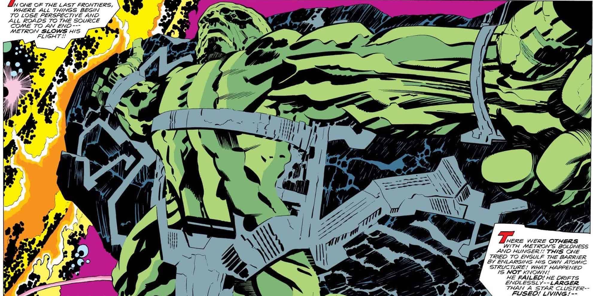 Jack Kirby art from New Gods featuring the source wall
