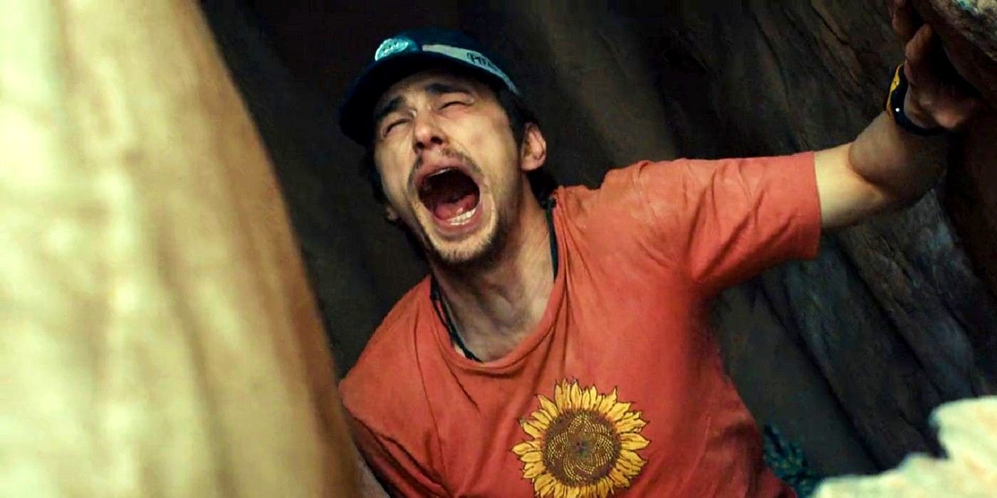 James Franco screaming in 127 Hours