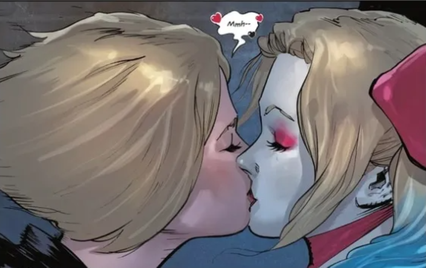 Janet and Harley share a kiss.