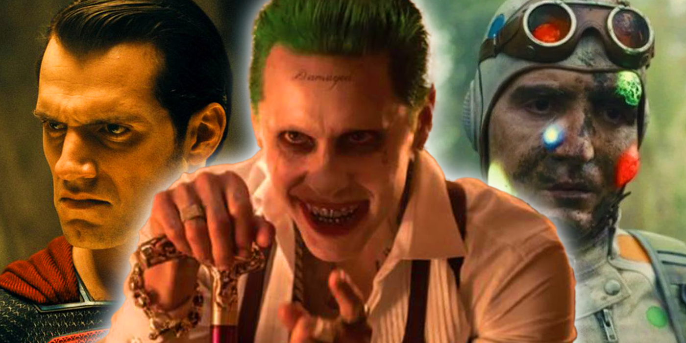 Jared Leto&rsquo;s Joker, Henry Cavill&rsquo;s Superman, and David Dastmalchian&rsquo;s Polka-Dot Man in the DCEU