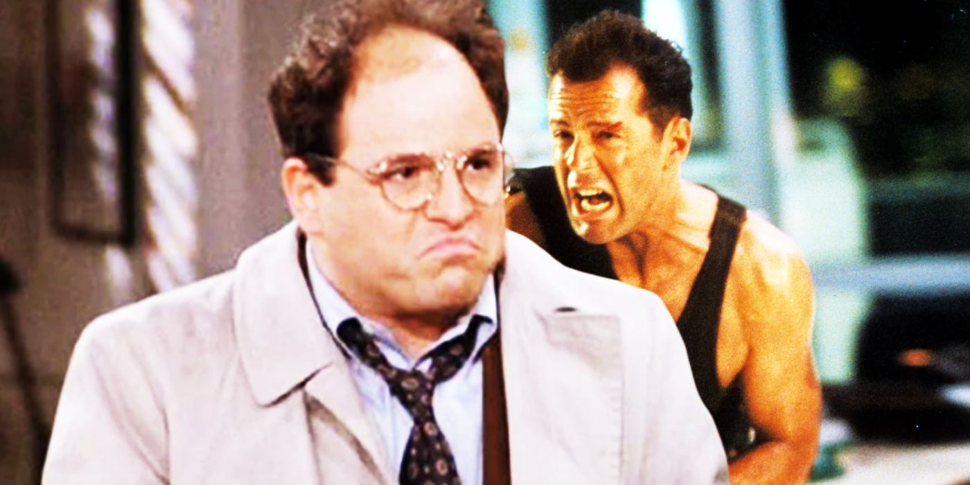 Custom image of Jason Alexander as George in Seinfeld juxtaposed with Bruce Willis yelling as John McClanein Die Hard.