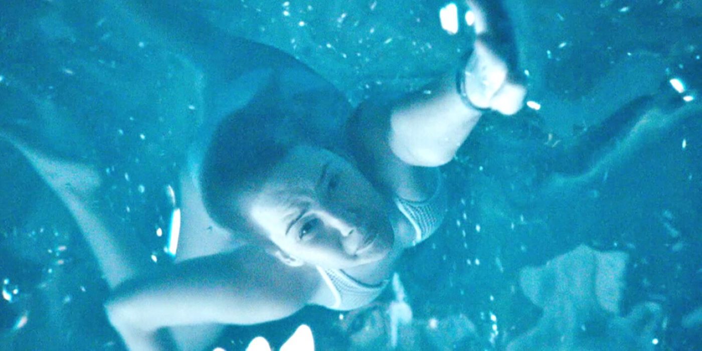 Jennifer Lawrence as Aurora in Passengers Swimming