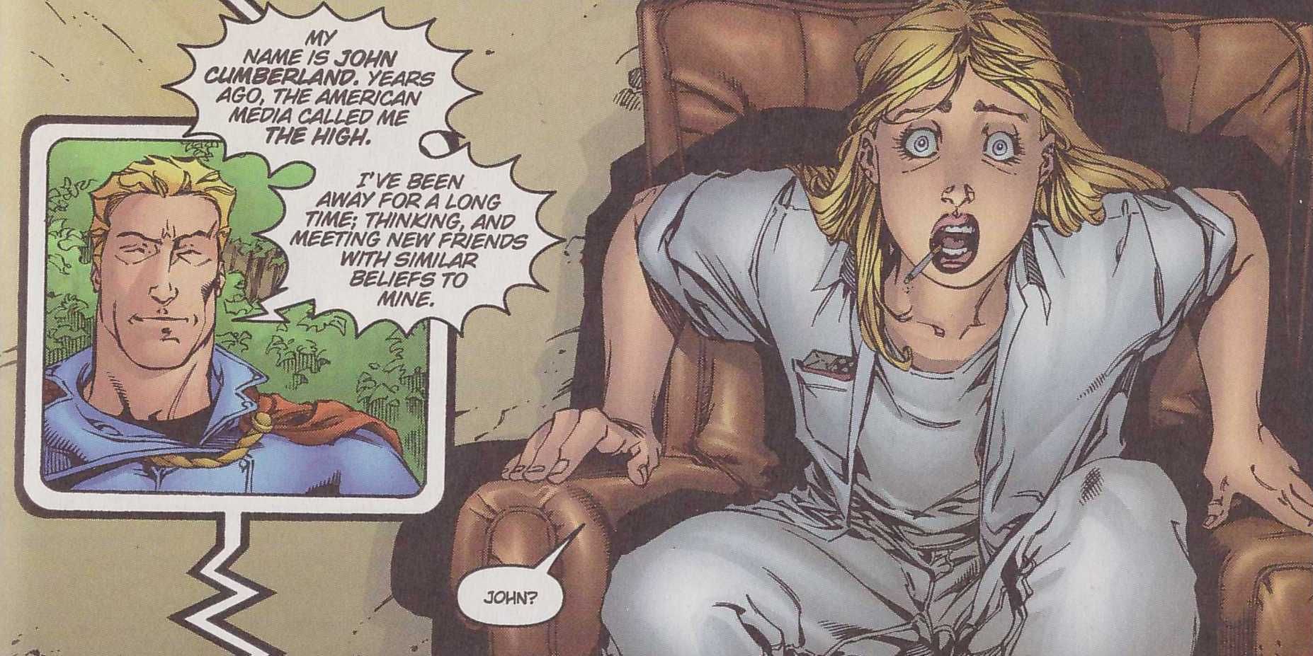 Jenny Sparks watches the High on TV