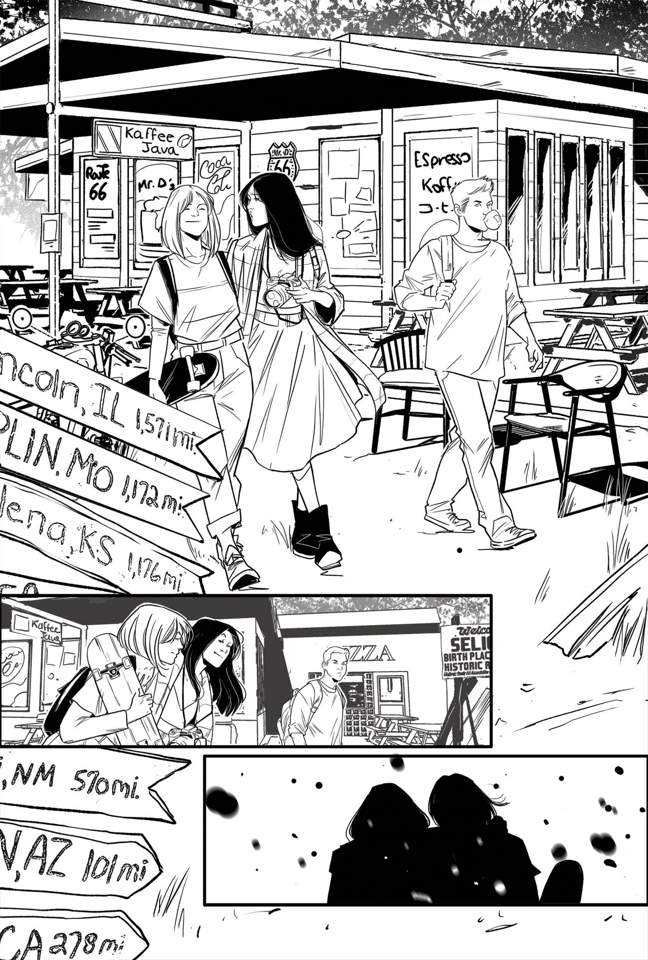 Jill and the Killers #1 from Oni Press, black & white preview page