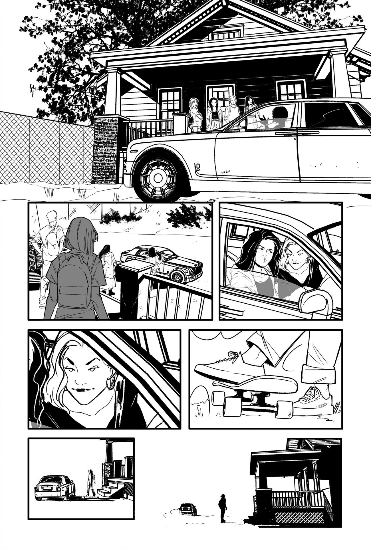 Jill and the Killers #1 from Oni Press, black & white preview page