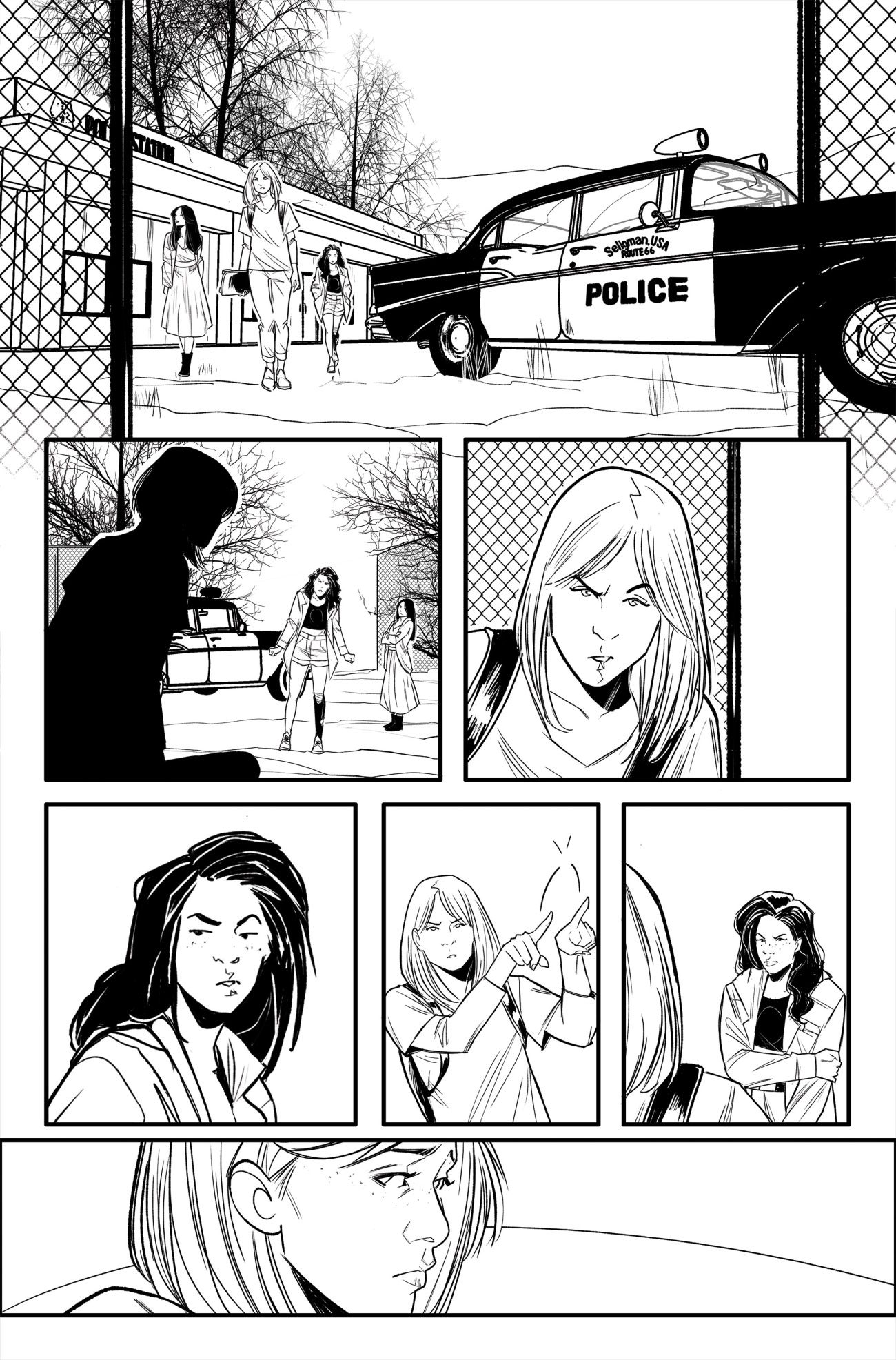Jill and the Killers #1 from Oni Press, black & white preview page