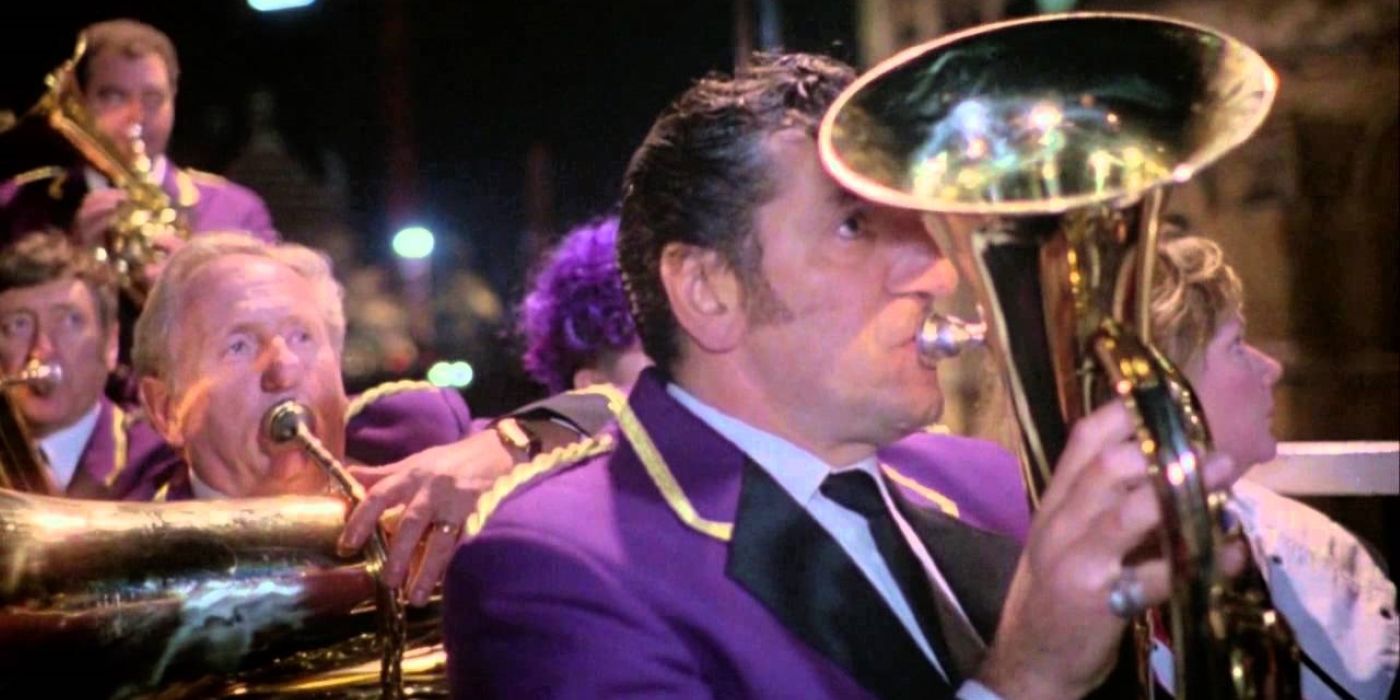 Jim Carter playing an instrument in Brassed Off.