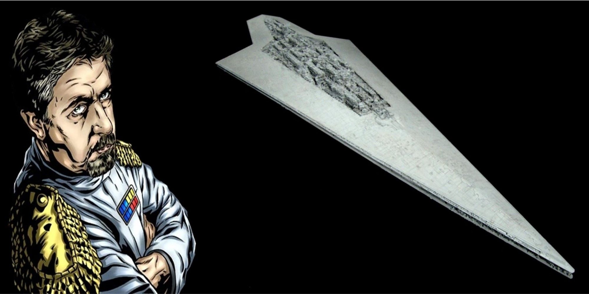 Josef Grunger and a Super Star Destroyer in Star Wars Legends.